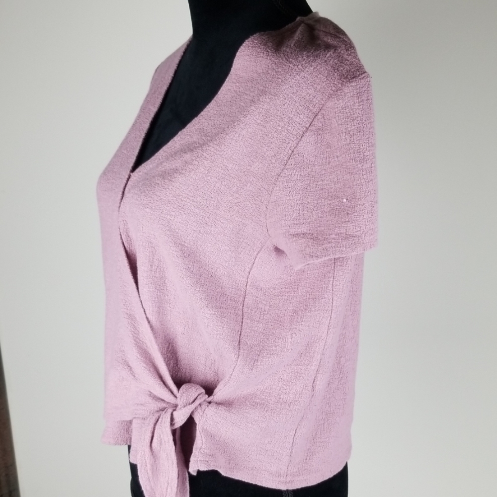 New Madewell Wrap Tie Vintage Mauve Top Large - Picture 3 of 7